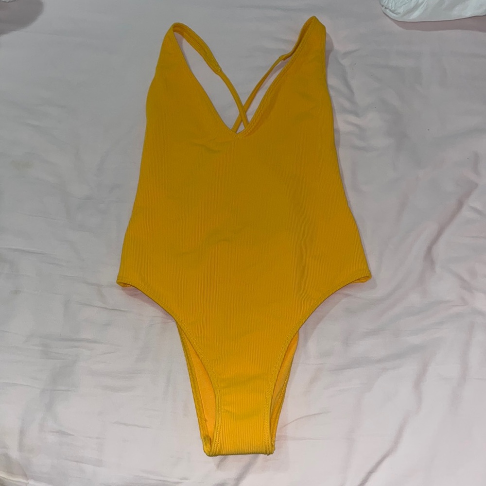 Yellow swim one piece